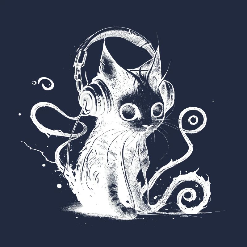 Technocat - Coole Katze mit Kopfhörern