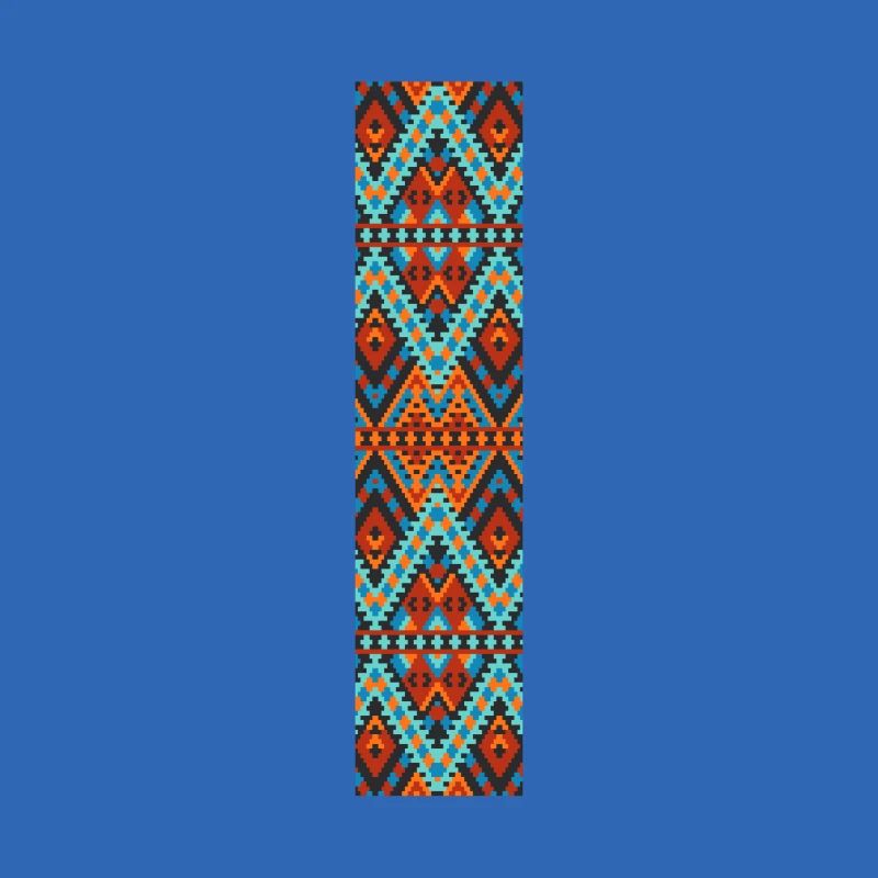 Buchstabe I- Boho-Design, buntes Monogramm