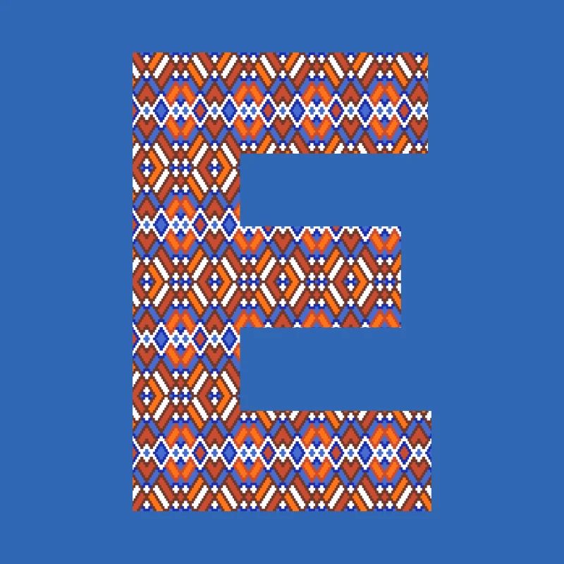 Monogramm Buchstabe E - geometrisches Muster