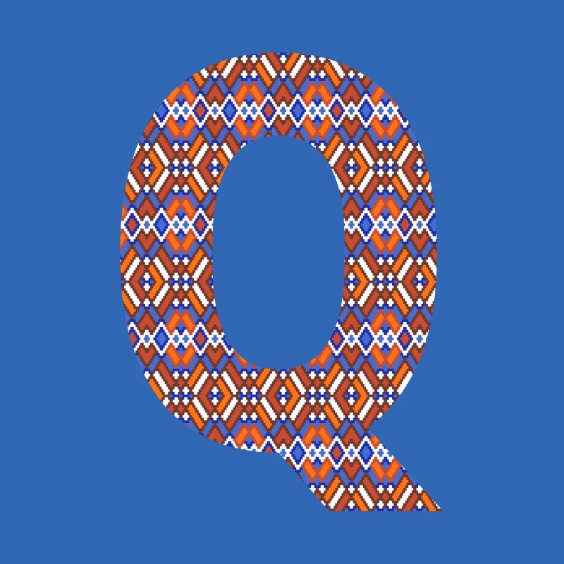 Monogram Letter Q- geometric pattern
