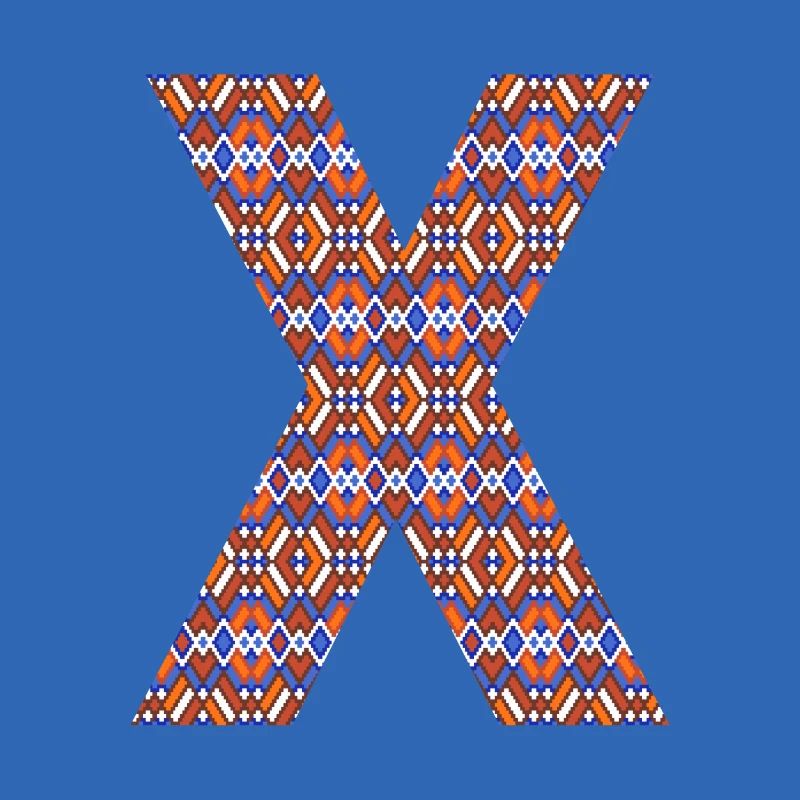Monogram Letter X- geometric pattern