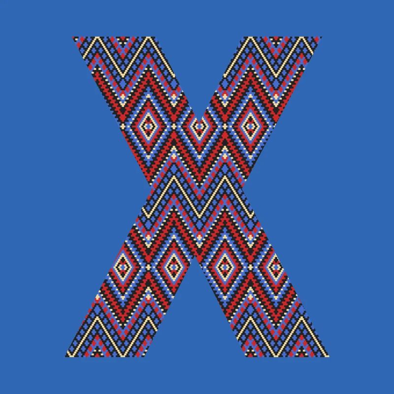 Monogramm Buchstabe X- geometrisches Muster