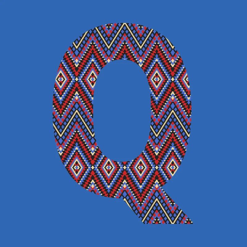 Monogram Letter Q- geometric pattern