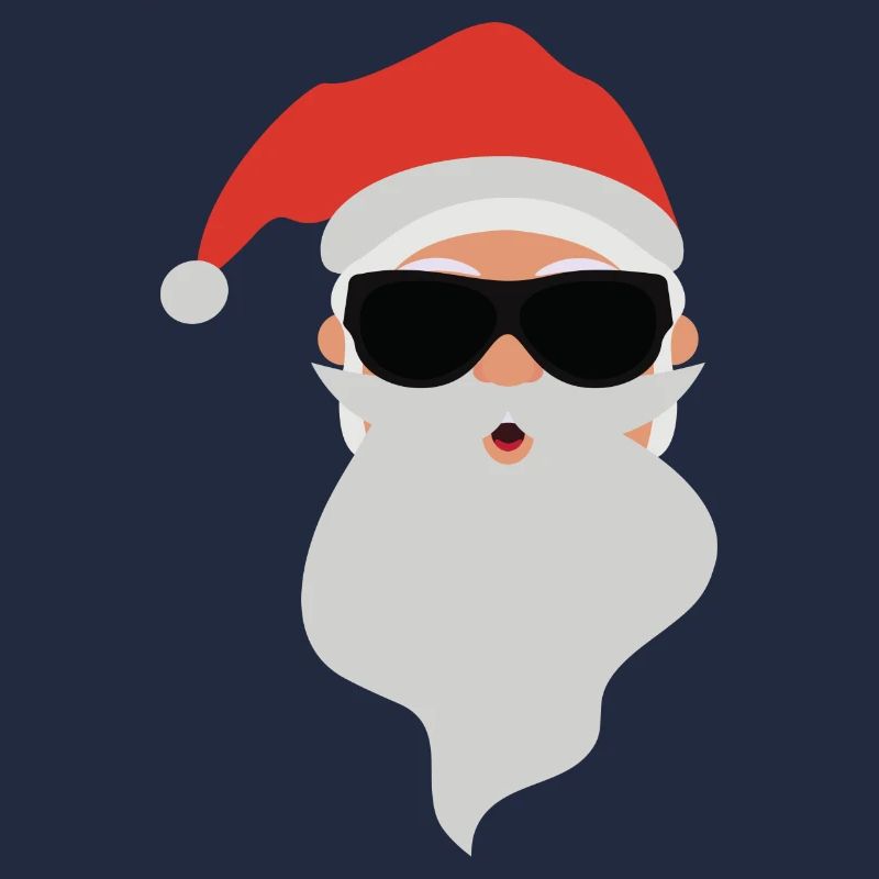 Moderner Weihnachtsmann trägt dunkle Brille