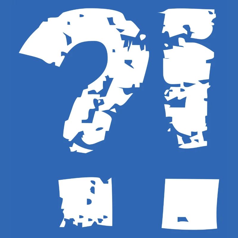 Question mark exclamation mark comic style.