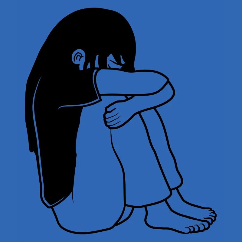 Mädchen Traurig Sitzend