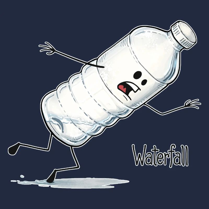 Waterfall – Fallende Wasserflasche Cartoon