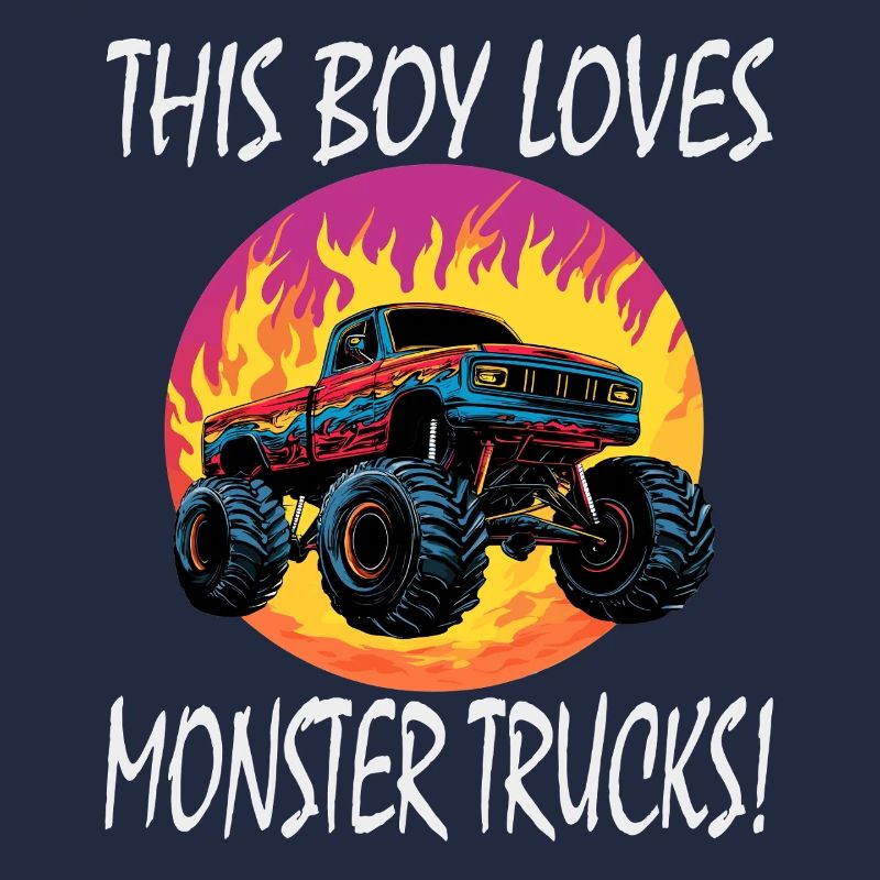 Ce garçon adore les monster trucks !