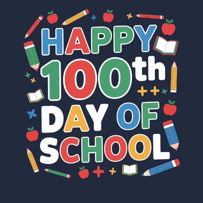 Joyeux 100e jour d’école – une école colorée