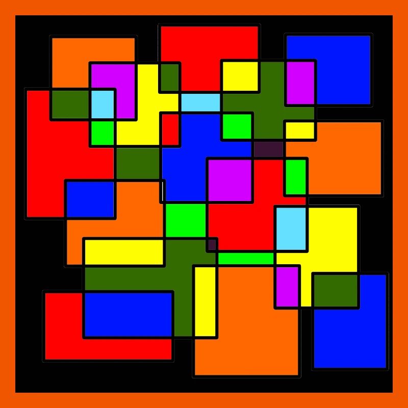 Intersecting colored squares