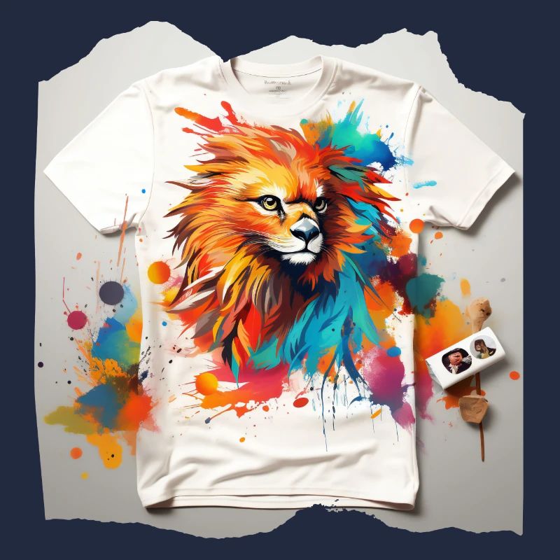 Lion peint