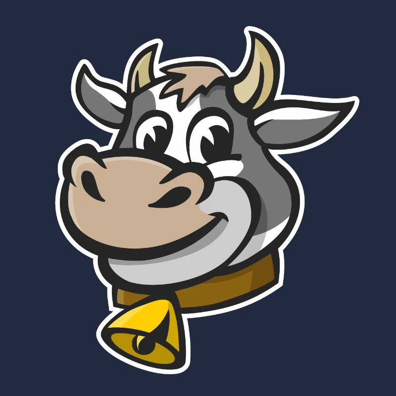 Illustration joyeuse d’une tête de vache.