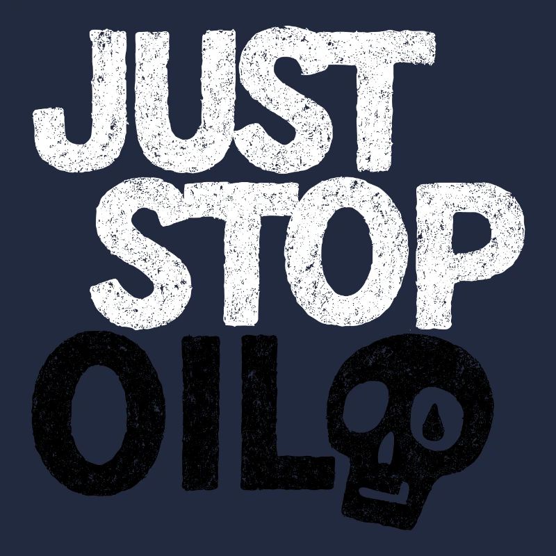 Auffällige „Just Stop“-Protestgrafik