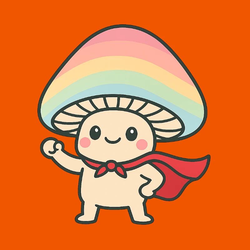 Conception de dessin animé de super-héros de champignon