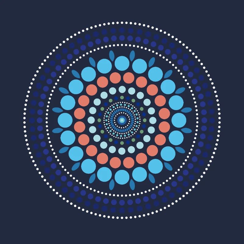 Blue Gradient Dot Mandala