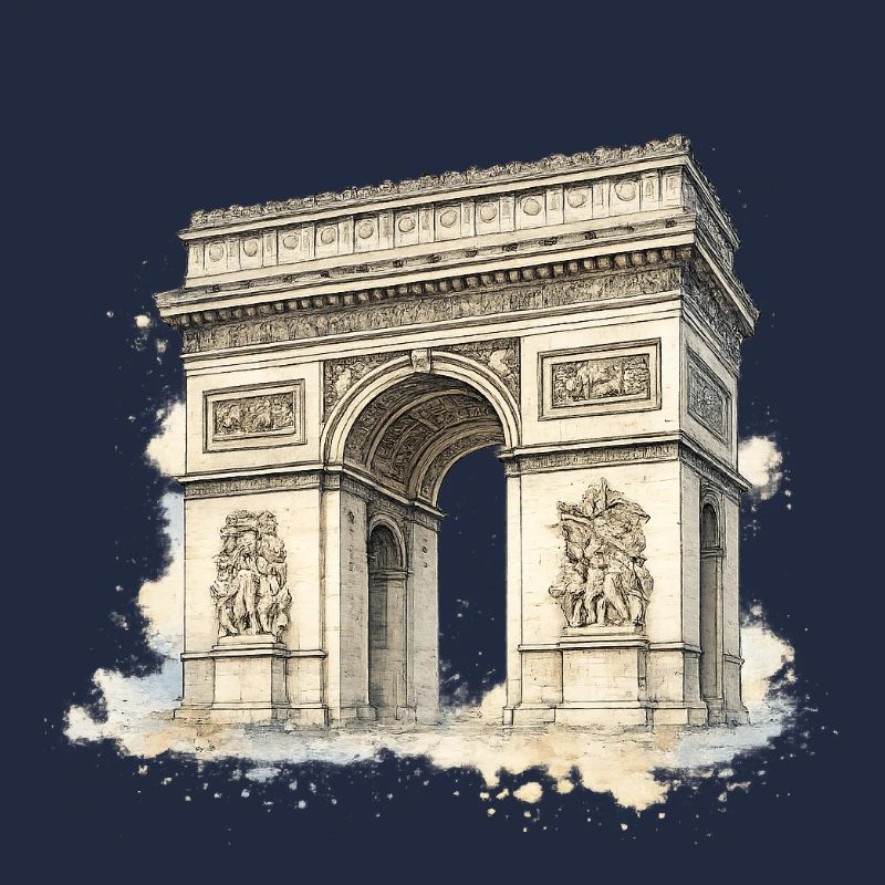 Arc de Triomphe in Aquarell