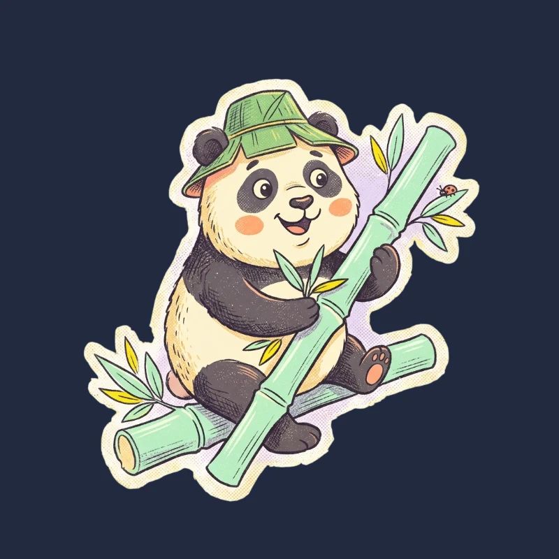 Panda sur le chemin de bambou