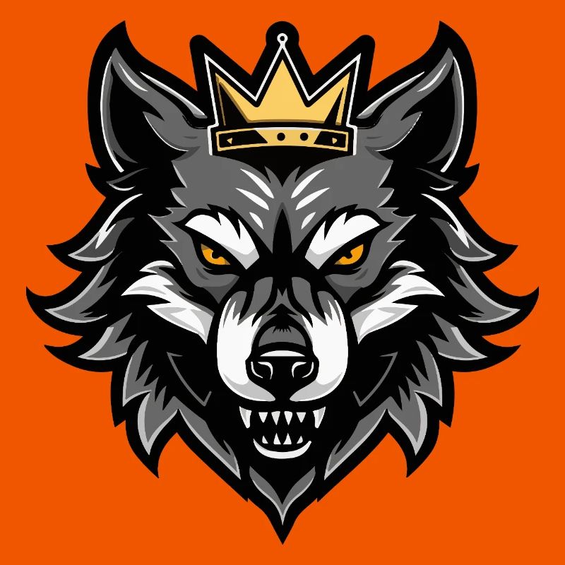 Wolf Kopf Krone