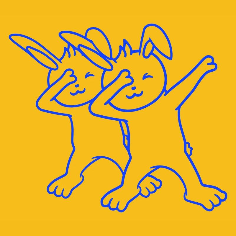 2 Hasen Dabbing Dab Dance Pose Tanzen Freunde Team