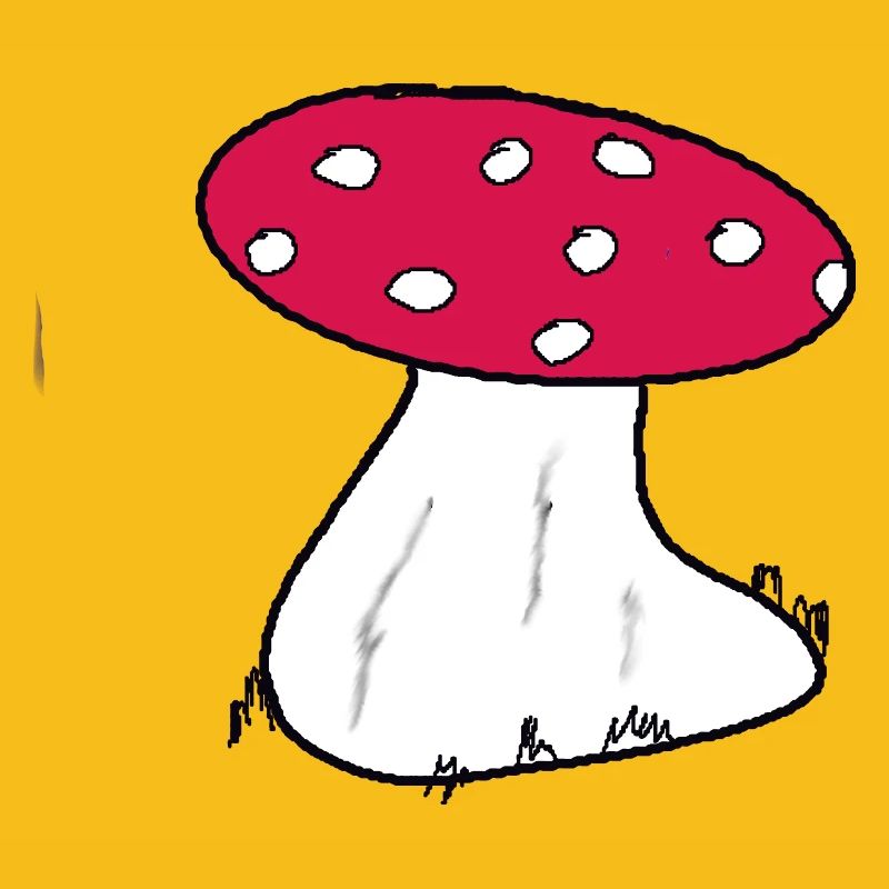 Red Toadstool Cartoon Pattern
