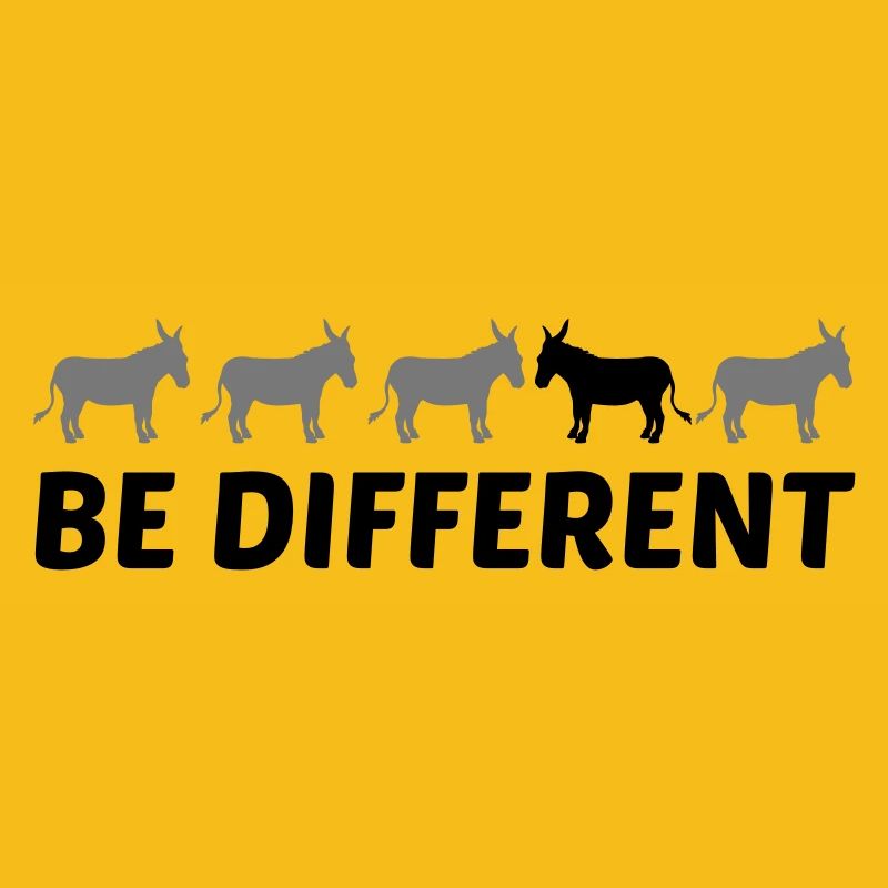 text anders be different esel pferd pony klein pac