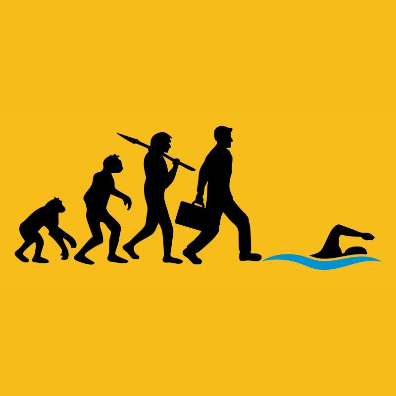 développement de l'évolution né pour nager logo s
