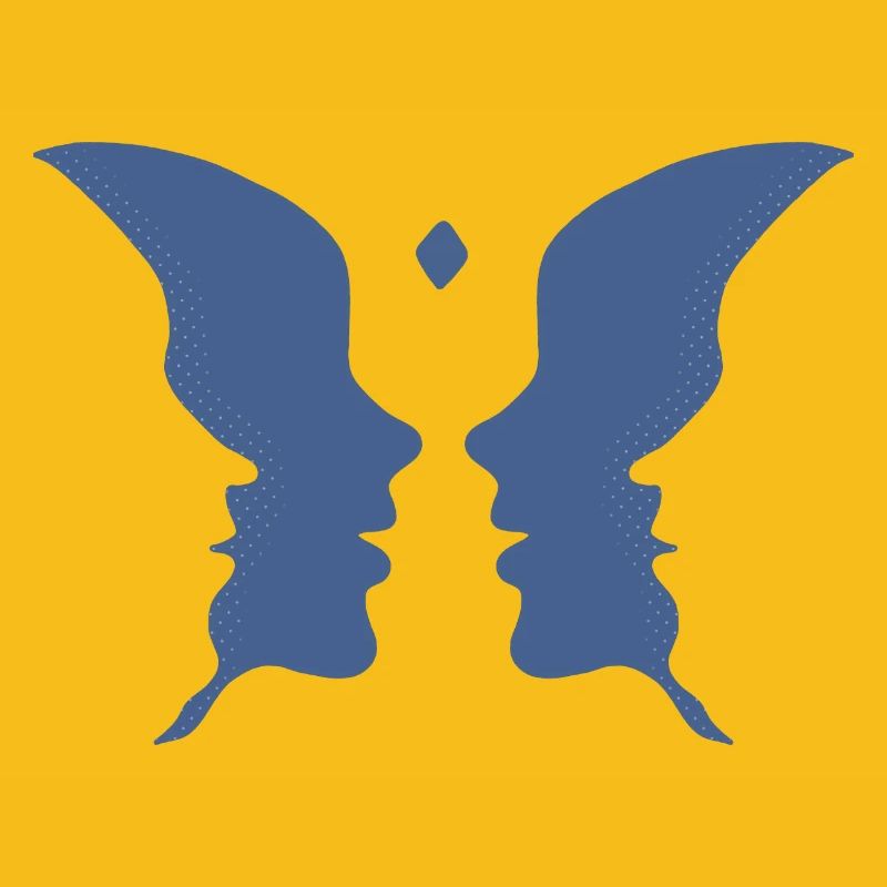 Küssende Gesichter oder ein Schmetterling