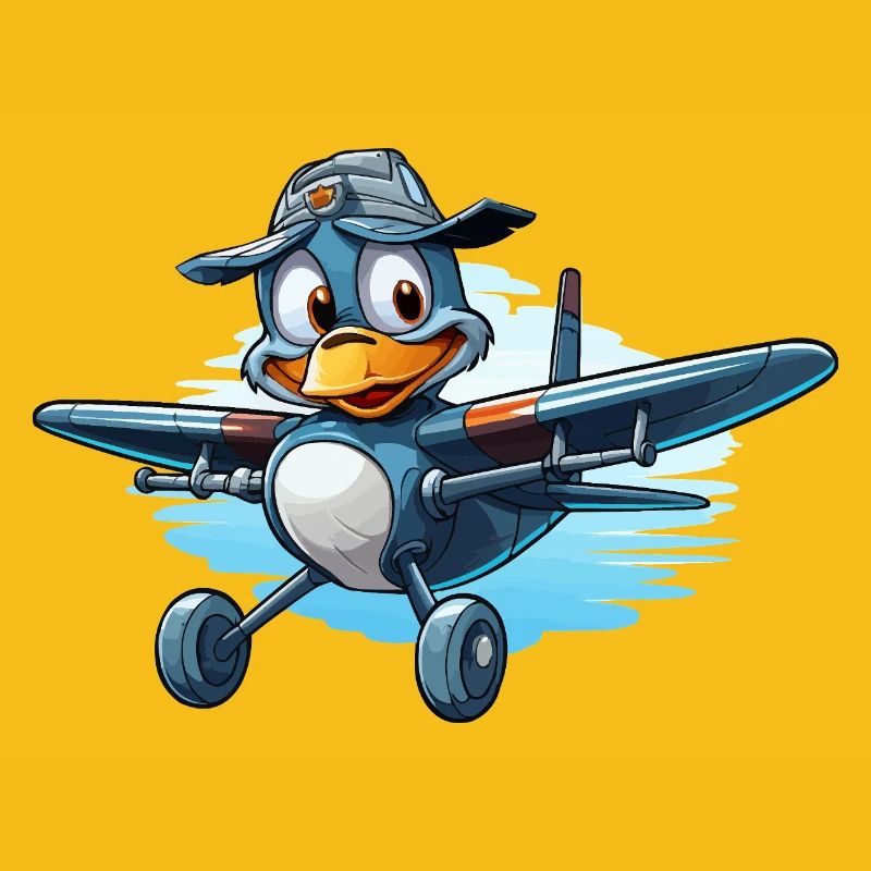 Pinguin Pilot im Luftflugzeug