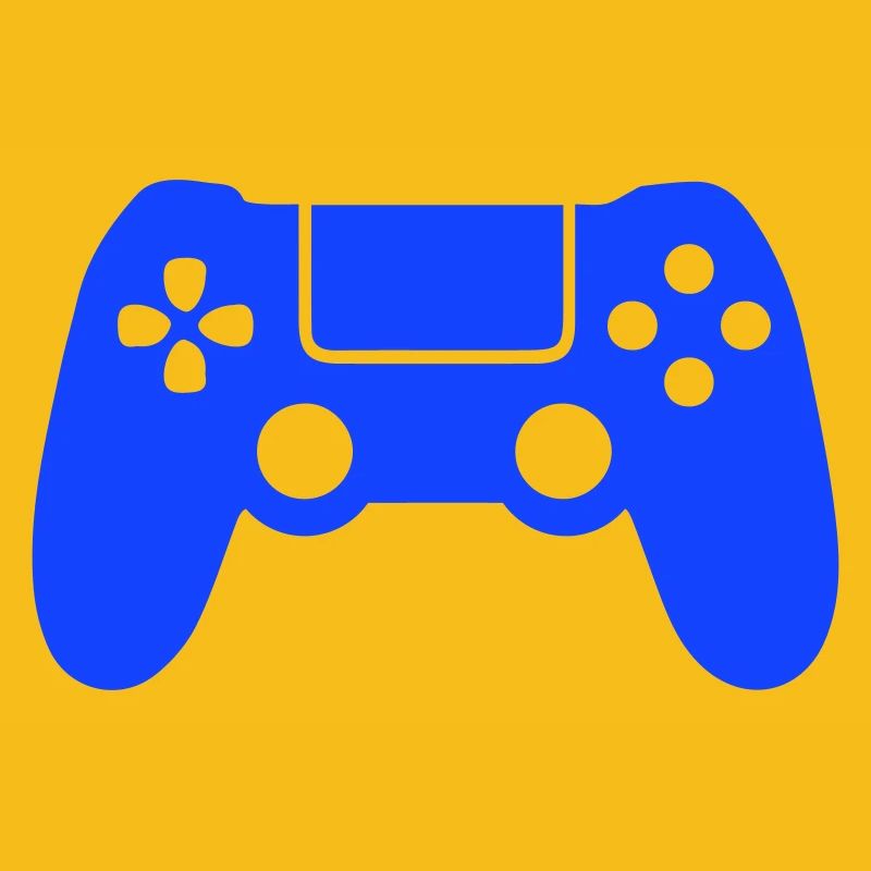 Blue Gaming Controller Silhouette