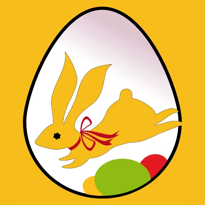 Easter Bunny Silhouette in Egg