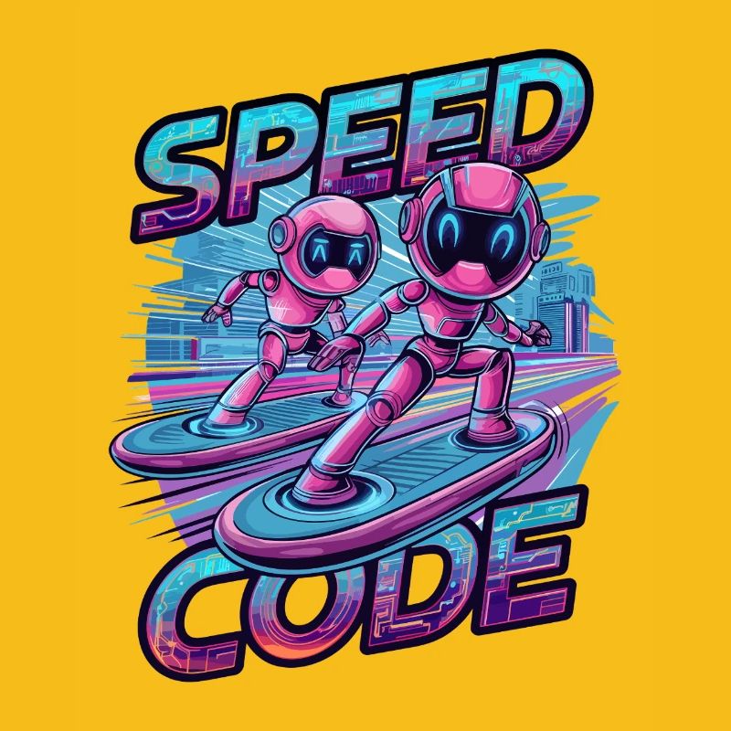 Code de vitesse Cyberpunk Robot Surf Tech Art
