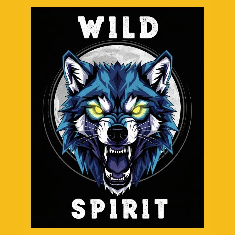 Wilder Wolf Geist Dinosaurier Design