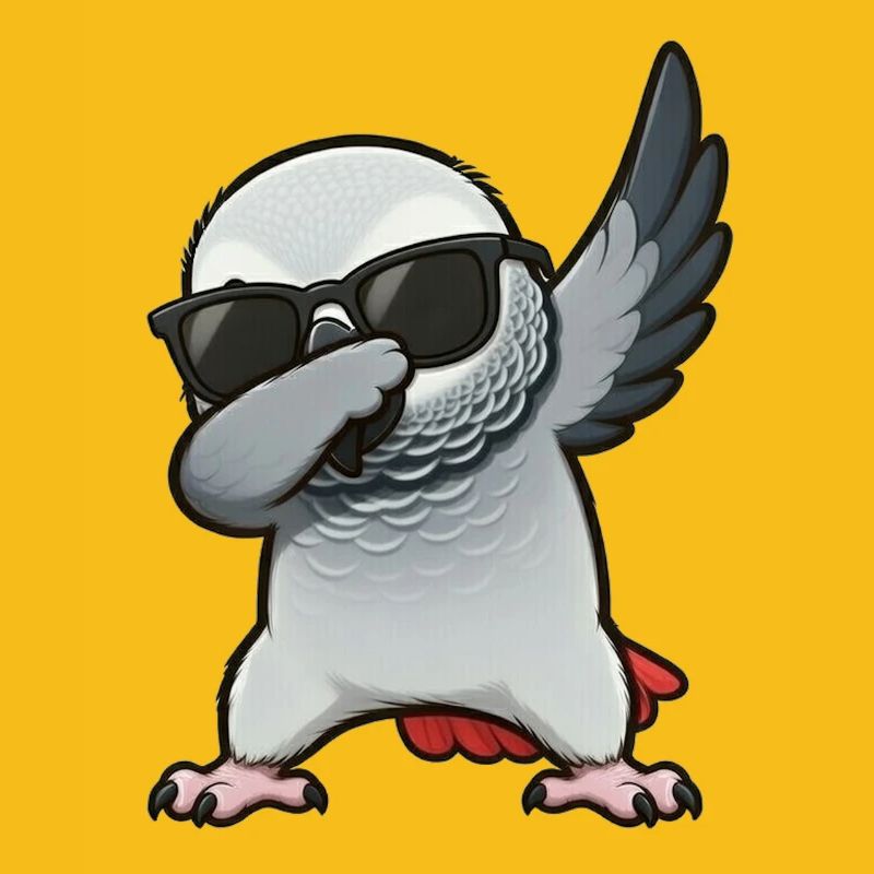 Dabbing Graupapagei