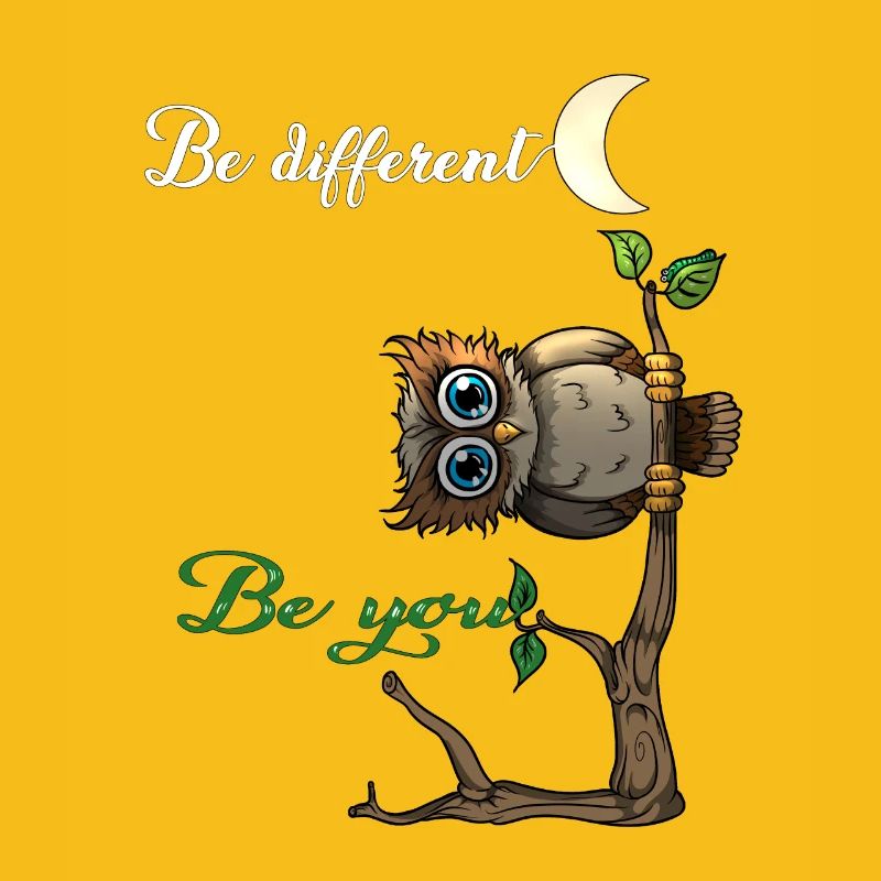 Be different Be you Süße Eule Sei Anders Spruch