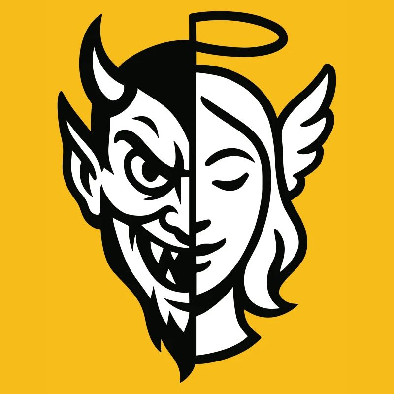 Split Face Dämon Engel