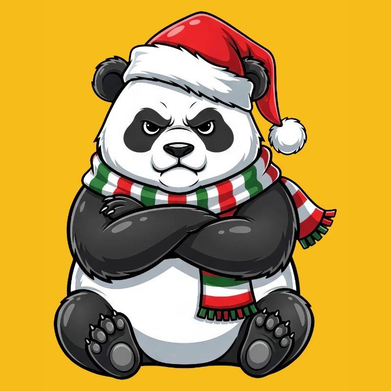 Grumpy Panda Weihnachtsmann Weihnachtsmütze 