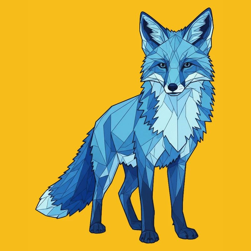 Blue polygon fox