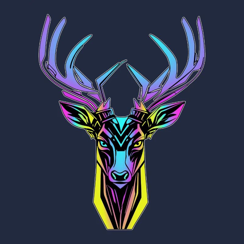 Neon-Hirschkopf