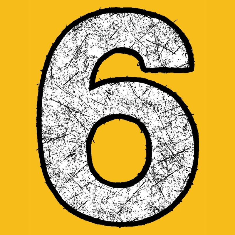 Six digits with scratch texture