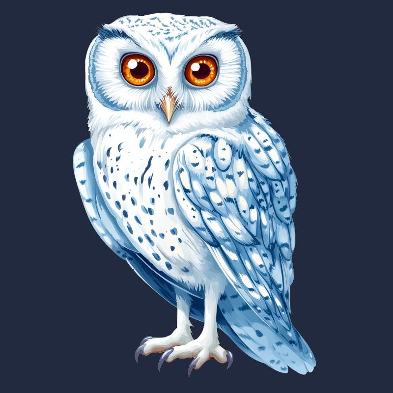Snow White Blue Owl Drawing