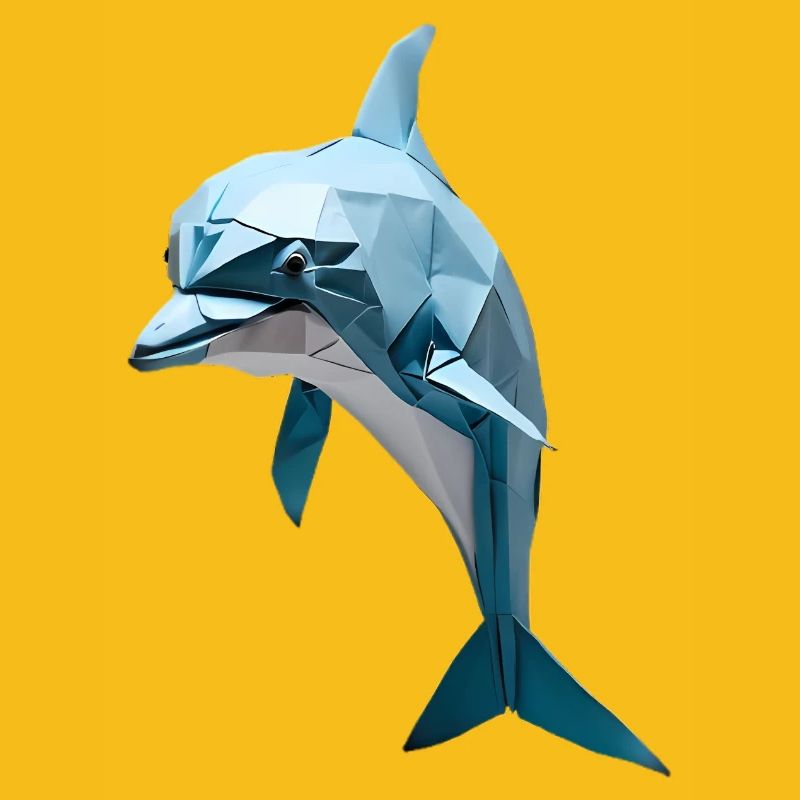 Bleu Low-Poly Dolphin