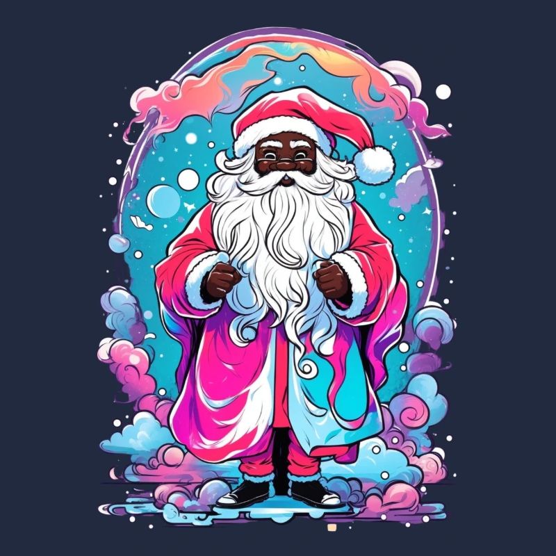 Colourful Christmas magic with snowman