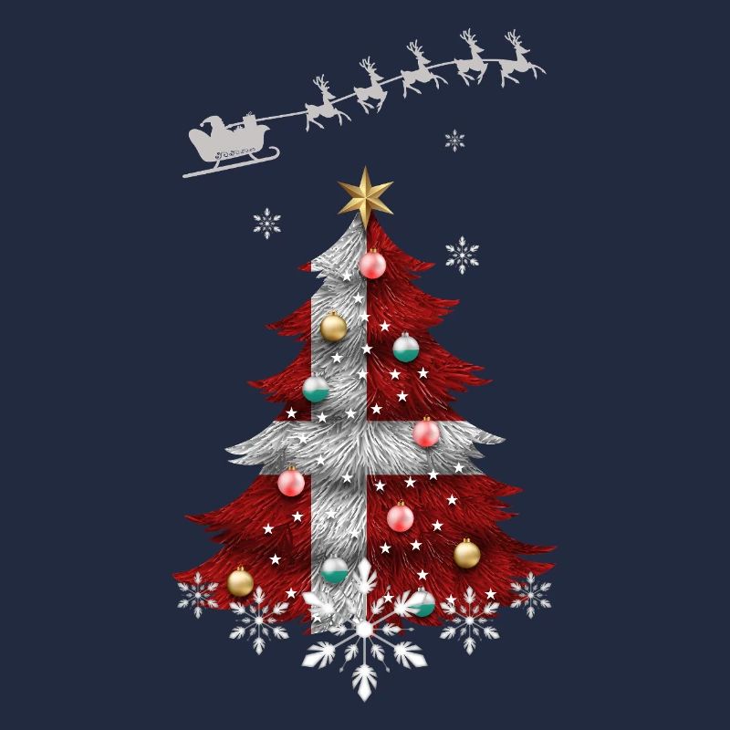 Sapin de Noël avec drapeau du Danemark