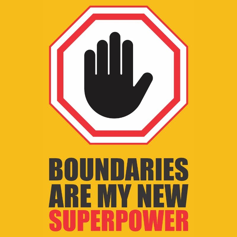 Mano empoderadora con recordatorio de límites