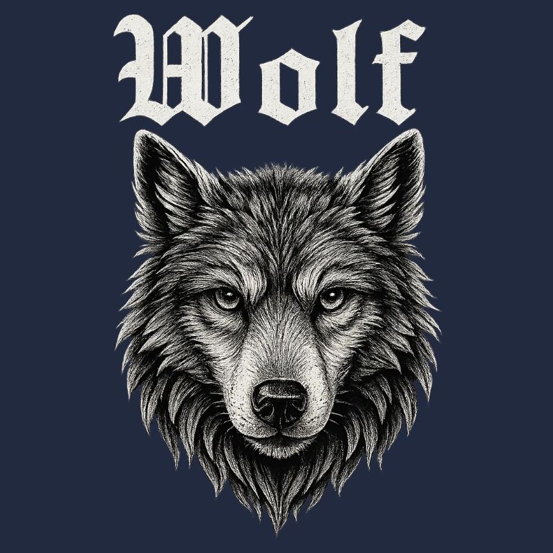 Gothic Wolf Kopf Illustration Geschenkidee