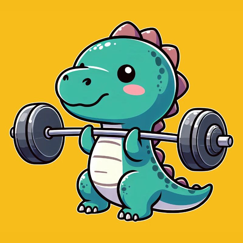 Dino T-Rex Workout Dumbbell Bench Press Design