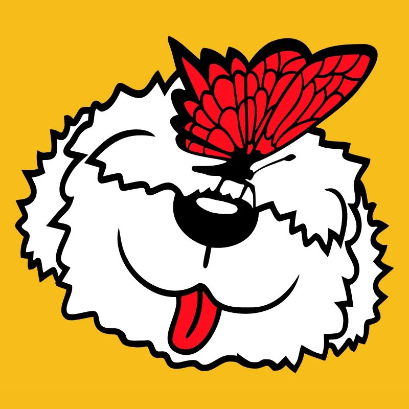 chien papillon nez mignon drôle heureux bande dessinée