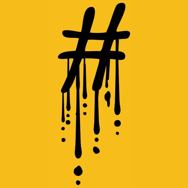Graffiti drop hashtag