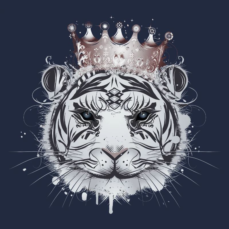 Weißer Tiger mit Krone – Elegante Raubkatze