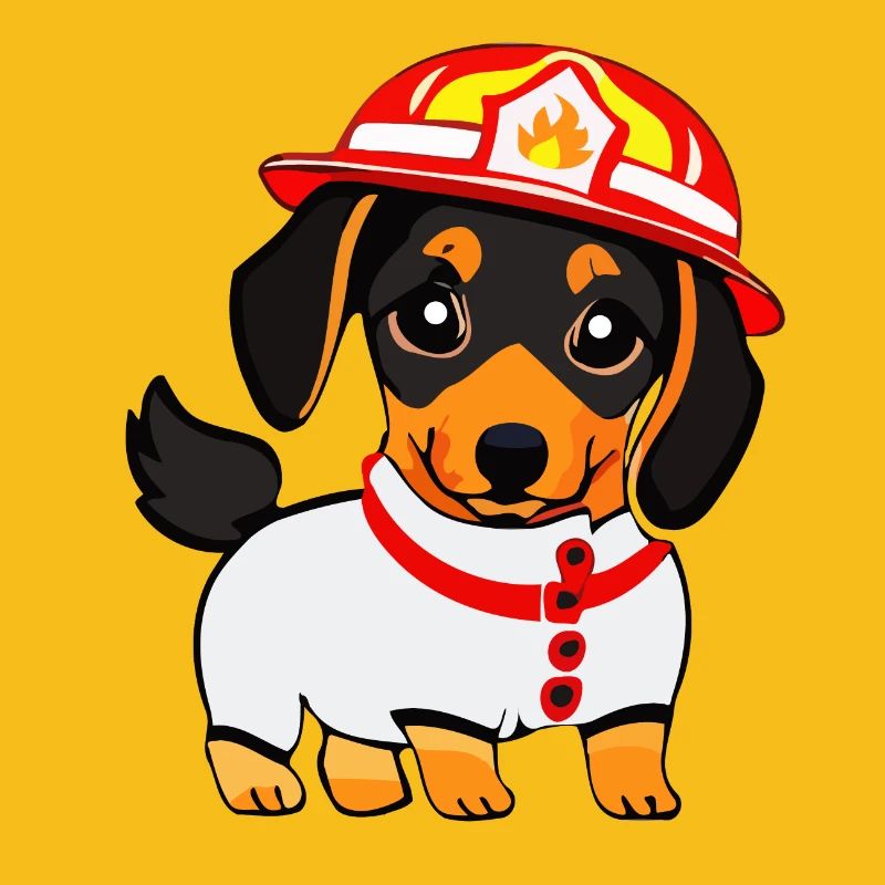 Dachshund as firefighter